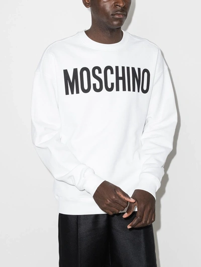 Shop Moschino Logo-print Sweatshirt In White