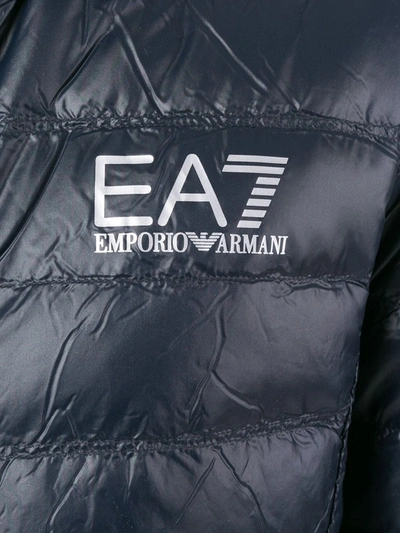 Ea7 Down Jacket In Blue