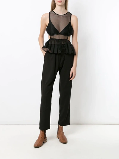 Olympiah Flamingo Mesh Tank Top X Silvia Braz In Black