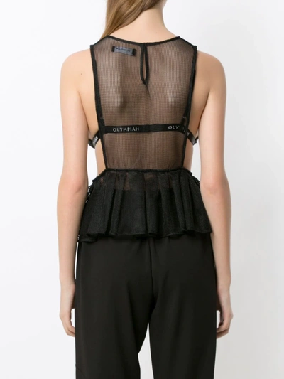 Olympiah Flamingo Mesh Tank Top X Silvia Braz In Black