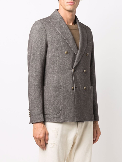 Shop Circolo 1901 Double-breasted Tailored Jacket In Grau