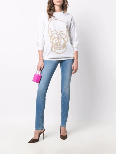Philipp Plein Skinny-cut Denim Leggings In Blau
