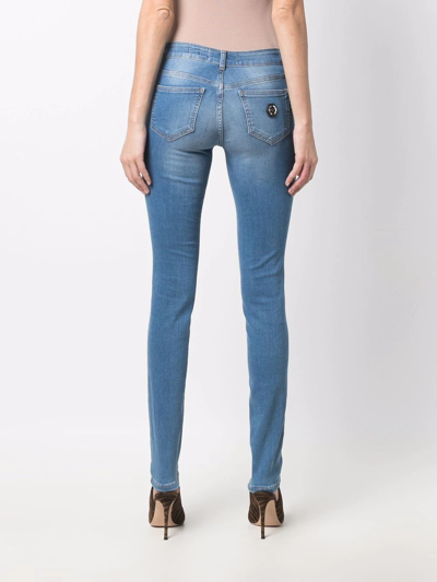 Philipp Plein Skinny-cut Denim Leggings In Blau