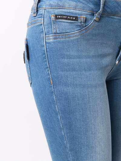 Philipp Plein Skinny-cut Denim Leggings In Blau
