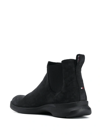 Shop Tommy Hilfiger Hybrid Suede Chelsea Boots In Black