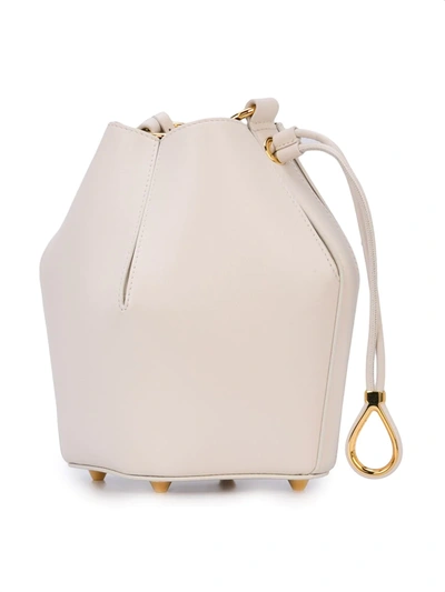 Shop Alexander Mcqueen Bucket Chain Shoulder Bag In White
