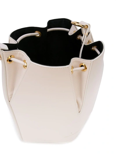 Shop Alexander Mcqueen Bucket Chain Shoulder Bag In White