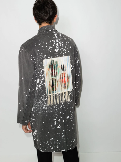 Song For The Mute Paint-splatter Single-breasted Jacket In Grau