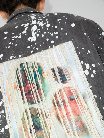 Song For The Mute Paint-splatter Single-breasted Jacket In Grau