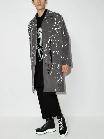 Song For The Mute Paint-splatter Single-breasted Jacket In Grau