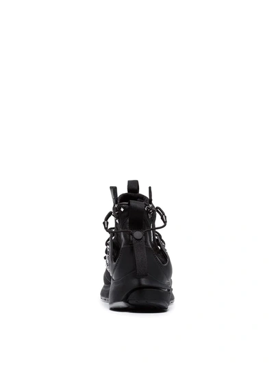 Nike + Acronym Air Presto Mid Leather And Rubber-trimmed Mesh Sneakers - Gray In Grey
