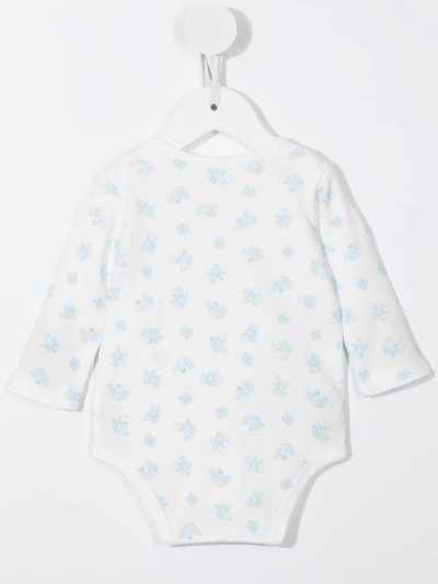 Shop Ralph Lauren Polo Bear Cotton Babygrow In Blue