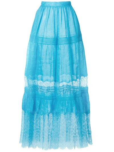 Shop Ermanno Scervino High-waisted Tulle Skirt In Blue