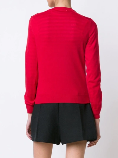 Shop Comme Des Garçons Play Mini Heart Cardigan In Red
