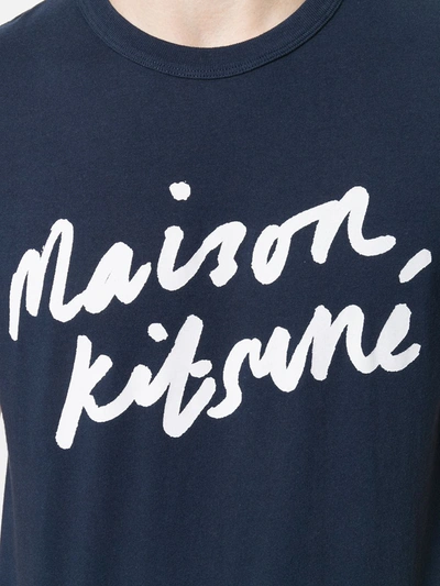 Shop Maison Kitsuné Printed T-shirt In Blue