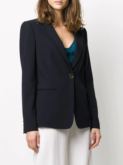 Shop Giorgio Armani Single Breasted Boyfriend Blazer In Blue