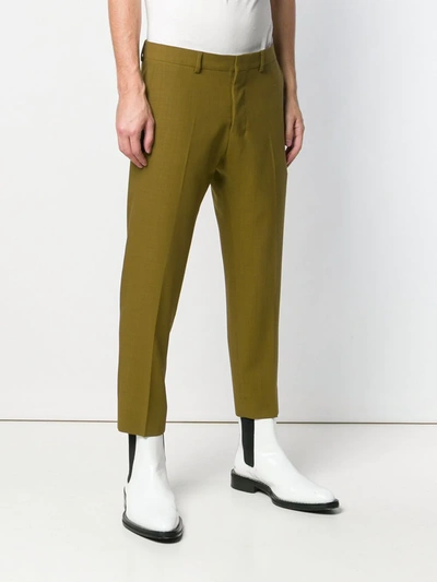 Shop Ami Alexandre Mattiussi Cropped Fit Trousers In Green