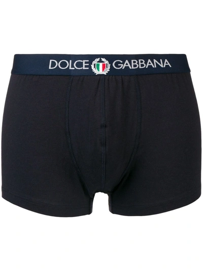 Shop Dolce & Gabbana Fitted Boxers In Blue