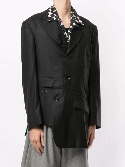 Shop Comme Des Garçons Homme Deux Asymmetric Tailored Blazer In Black