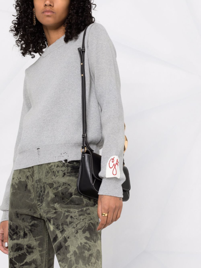 Golden Goose Distressed Cotton-blend Jumper In Grey