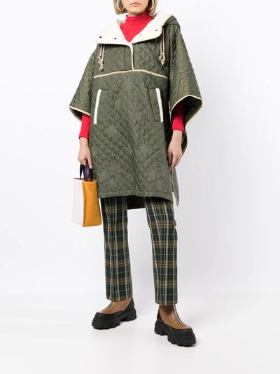 Shop Bapy By *a Bathing Ape® Quilted Mid-length Cape In Green