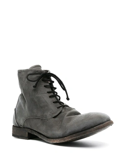 Shop Isaac Sellam Experience Chunky Lace-up Leather Boots In Grey