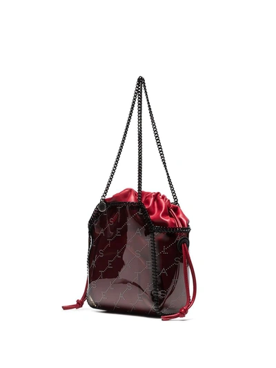 STELLA MCCARTNEY BLOOD RED FALABELLA TRANSPARENT PVC TOTE BAG - 黑色