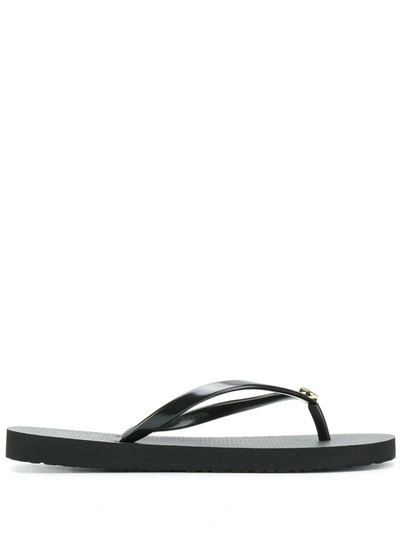 Double T Logo Flat Flip flops In Black