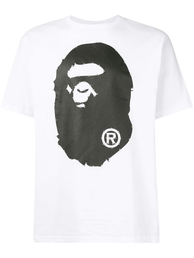 Shop A Bathing Ape Logo Print T-shirt In White