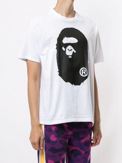 Shop A Bathing Ape Logo Print T-shirt In White