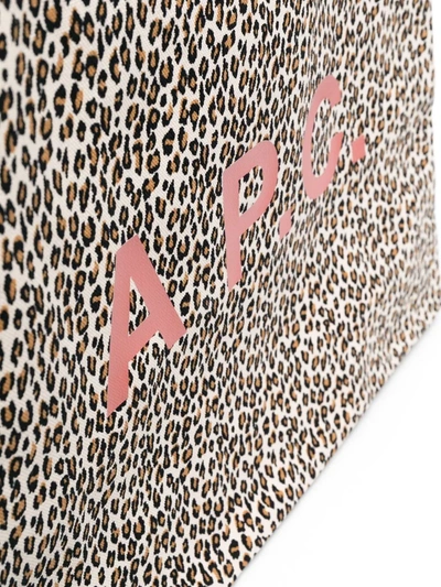 Shop Apc Leopard-print Shopping Bag In Neutrals