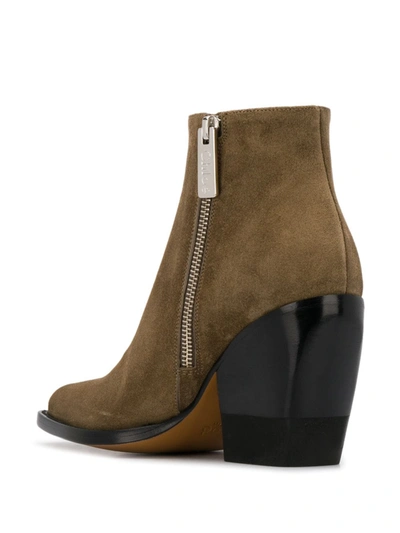 Shop Chloé 95mm Ankle Boots In Grey