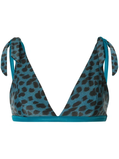 Shop Duskii Océane Reversible Bikini Top In Green