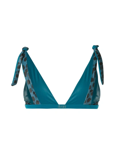 Shop Duskii Océane Reversible Bikini Top In Green