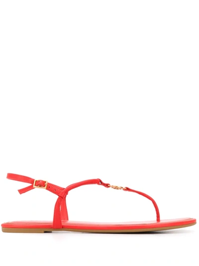 LOGO MEDALLION LEATHER SANDALS