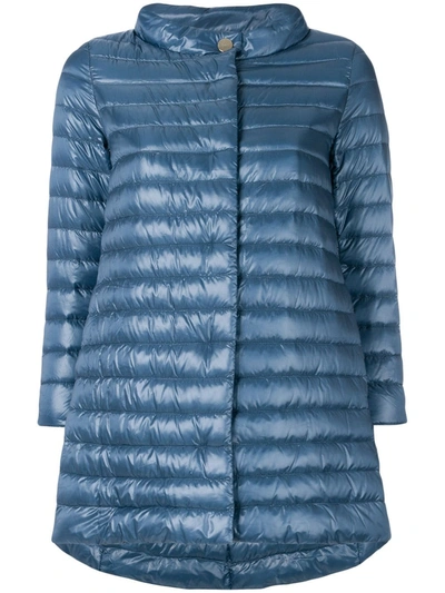 Shop Herno Midi Padded Jacket In Blue