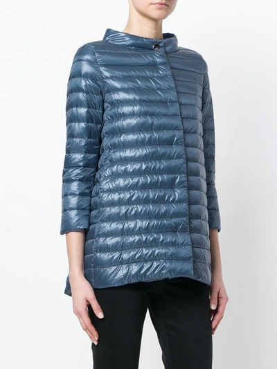 Shop Herno Midi Padded Jacket In Blue