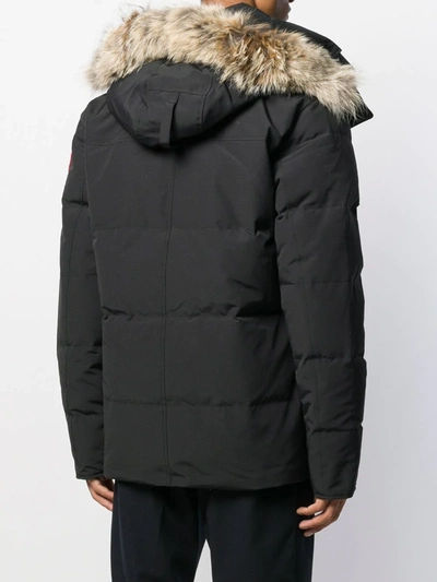 Shop Canada Goose Short Padded Coat In Black