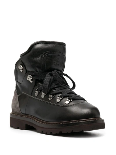 Brunello Cucinelli Chunky Hiking Boots In Black