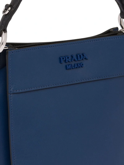 Shop Prada Small Margit Tote Bag In Blue