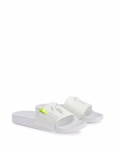 Giuseppe Zanotti Brett Logo Slides In Weiss