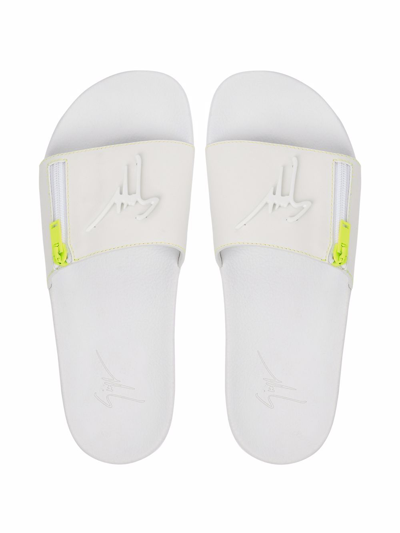 Giuseppe Zanotti Brett Logo Slides In Weiss