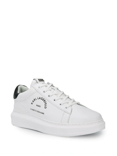 Shop Karl Lagerfeld Rue St-guillaume Kapri Leather Sneakers In White