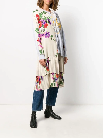 Shop Junya Watanabe Floral Layered-panel Sweatshirt In Neutrals