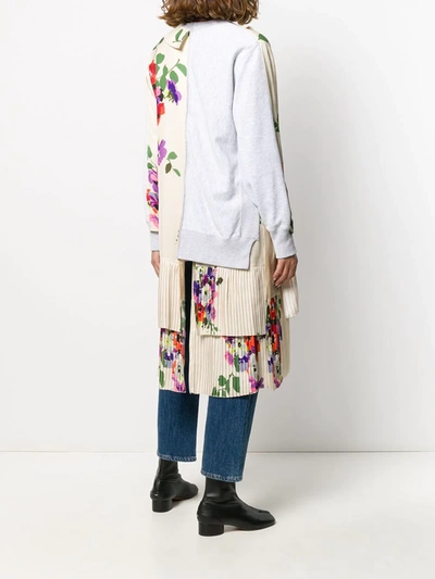 Shop Junya Watanabe Floral Layered-panel Sweatshirt In Neutrals
