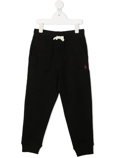 Shop Ralph Lauren Embroidered Logo Track Trousers In Black