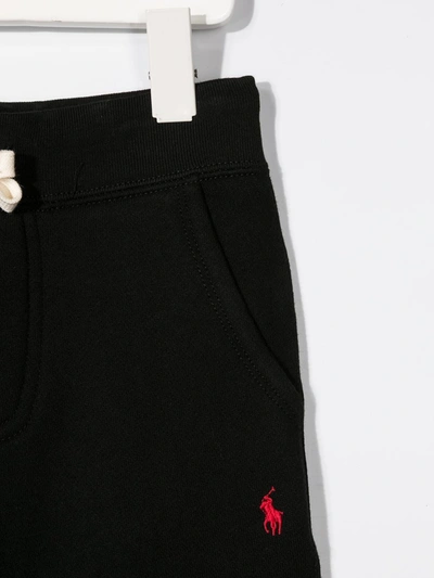Shop Ralph Lauren Embroidered Logo Track Trousers In Black