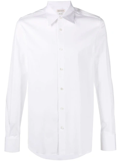 Shop Alexander Mcqueen Slim-fit Cotton Shirt In White