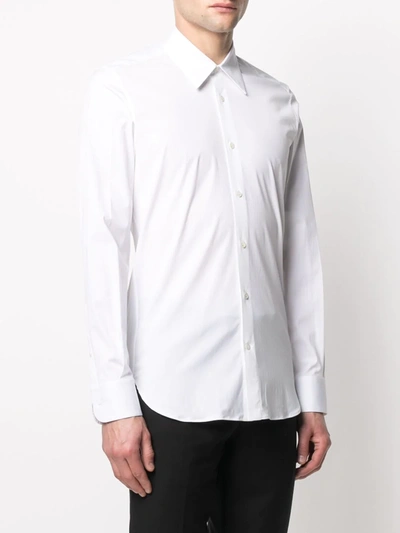 Shop Alexander Mcqueen Slim-fit Cotton Shirt In White