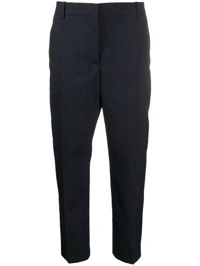 Shop Marni Tapered Cropped Trousers In Blue